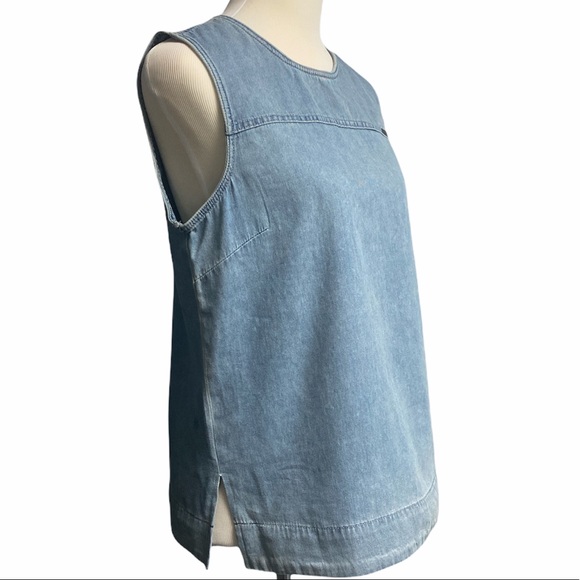 Calvin Klein sleeveless blue jean blouse 🧩 - Picture 6 of 10